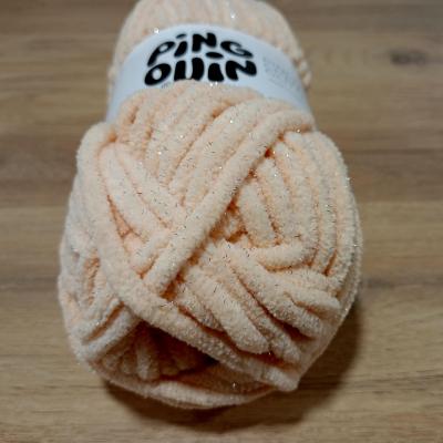 Chenille glitter beige rose